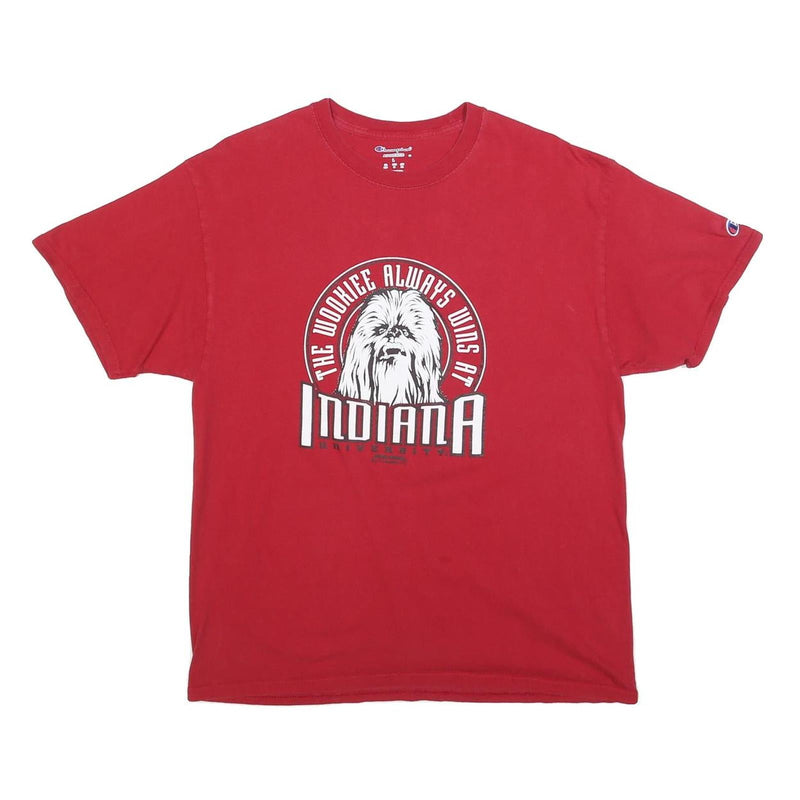 CHAMPION Mens Red Star Wars Graphic T-Shirt L Short Sleeve Crew Neck