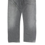 CARHARTT Mens Grey Regular Fit Straight Cotton Jeans W36 L27 Button Closure