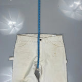 Dickies Double Knee Carpenter Trousers - 36W 30L White Cotton