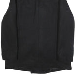 TOMMY HILFIGER Mens Black Wool Blend Pea Coat Jacket L Button Plain