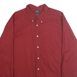 DOCKERS Mens Red Shirt XL Cotton Button Down Long Sleeve Casual