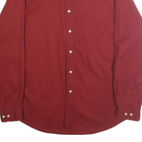 DOCKERS Mens Red Shirt XL Cotton Button Down Long Sleeve Casual