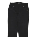 CARLA FERRONI Womens Polyester Blend Black Slim Slim Trousers W30 L28 Elegant