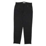 CARLA FERRONI Womens Polyester Blend Black Slim Slim Trousers W30 L28 Elegant