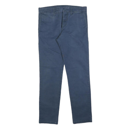 CARHARTT Mens Cotton Blend Blue Slim Straight Trousers W32 L32 Casual Workwear