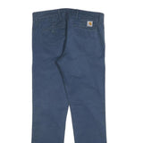 CARHARTT Mens Cotton Blend Blue Slim Straight Trousers W32 L32 Casual Workwear