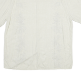ISLAND SHORES Mens Cream & Green Floral Rayon Shirt 2XL Short Sleeve Button