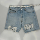 Levis Denim Shorts - 31W 10L Light Wash Denim