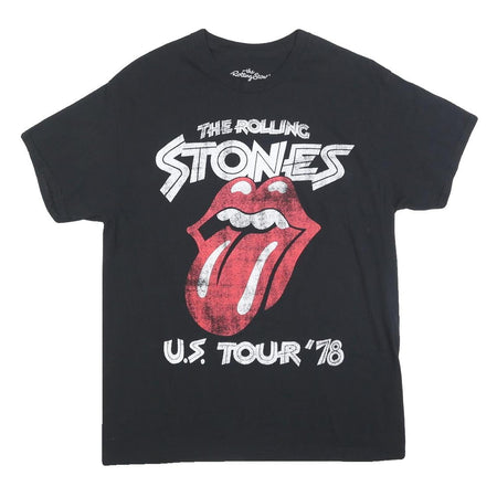 THE ROLLING STONES Mens Black U.S. Tour 78 Graphic T-Shirt L Short Sleeve Crew