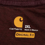 Carhartt Sweatshirt - 2XL Burgundy Cotton