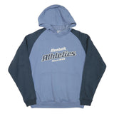 REEBOK Mens Blue & Navy Pullover Hoodie S Athletics Logo Sweatshirt