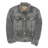 LEVI'S Womens Grey Denim Jacket M Cotton Blend Button Plain Classic Fit