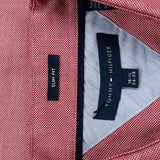 Tommy Hilfiger Slim Fit Shirt - Large Red Cotton