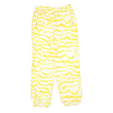 Womens Joggers Yellow & White M W30 L30 Casual Relaxed Fit Patterned Polyester