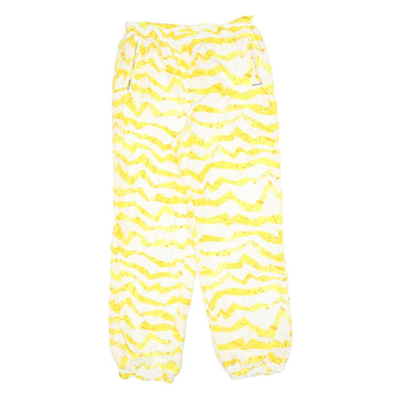 Womens Joggers Yellow & White M W30 L30 Casual Relaxed Fit Patterned Polyester
