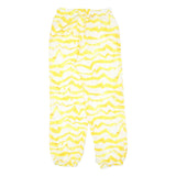 Womens Joggers Yellow & White M W30 L30 Casual Relaxed Fit Patterned Polyester