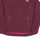 THE NORTH FACE Womens Maroon Softshell Jacket L Polyester Blend Zip Outdoor