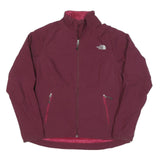 THE NORTH FACE Womens Maroon Softshell Jacket L Polyester Blend Zip Outdoor