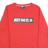 NIKE Mens Red Just Do It Cotton Blend Crew Neck S Sweatshirt Casual Pullover