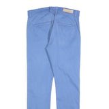 SORBINO Womens Cotton Blend Blue Slim Straight Trousers W32 L30 Stylish Zip