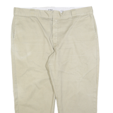 DICKIES Mens Regular Fit Beige Cotton Blend Zip Closure Trousers W42 L26
