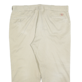 DICKIES Mens Regular Fit Beige Cotton Blend Zip Closure Trousers W42 L26