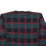 TALLY-HO Womens Green & Red Patterned Button Up Jumper Crew Neck Basic Knit XL