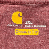 Carhartt Long Sleeve T-Shirt - 2XL Burgundy Cotton