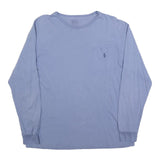 POLO RALPH LAUREN Mens Blue Long Sleeve Crew Neck Pocket T-Shirt M Cotton Blend