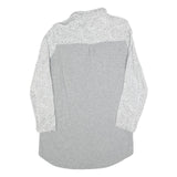 EMPORIO ARMANI Womens White & Grey Patterned Day Cotton Blend Shirt Dress M