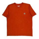 Carhartt T-Shirt - Large Orange Cotton