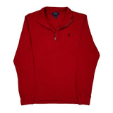 Polo By Ralph Lauren 1/4 Zip - Small Red Cotton