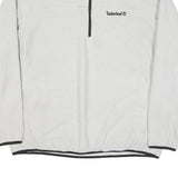 TIMBERLAND Mens White Pullover Plain 1/4 Zip Basic Knit XL Casual Outdoor Jumper
