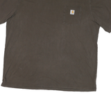 CARHARTT Mens Brown & Dark Brown Pocket T-Shirt 2XL Short Sleeve Crew Neck