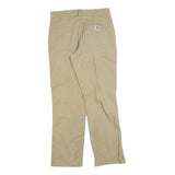 CARHARTT Mens Cotton Blend Beige Relaxed Straight Trousers W31 L32 Workwear
