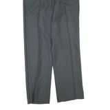 Mens Grey Wool Blend Regular Fit Trousers W32 L32 Classic Zip Closure Formal