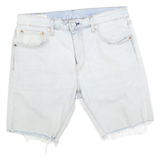 LEVI'S Womens Denim Casual Shorts Blue M W32 Frayed Hem Relaxed Fit