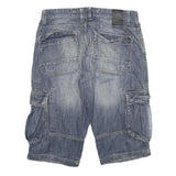 SPRINGFIELD Mens Cargo Blue XL W32 Cotton Blend Casual Shorts