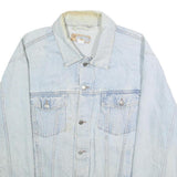 WRANGLER Mens Blue Denim Cotton Denim Jacket XL Button Closure Classic Fit