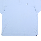 NAUTICA Mens Blue Polo Shirt L Cotton Short Sleeve Plain Classic Fit