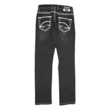 Black Womens Slim Fit Denim Jeans W30 L32 Contrast Stitching Zip Closure