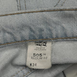 Levis Denim Shorts - 34W 10L Light Wash Cotton