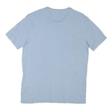 GUESS Mens Blue T-Shirt L Short Sleeve Round Neck Logo Print Cotton Blend