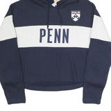 CHAMPION REVERSE WEAVE Womens Navy & White Penn Hoodie L Cotton Blend Pullover