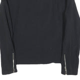 DIESEL Mens Black L Cotton Blend Jacket Zip Closure Stylish Casual L