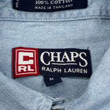 Chaps Ralph Lauren Short Sleeve Shirt - Medium Blue Cotton
