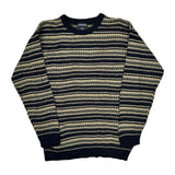 Jantzen Striped Sweater - XL Black Acrylic