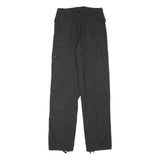 Mens Regular Fit Cotton Blend Cargo Trousers Black W27 L32 Utility Workwear