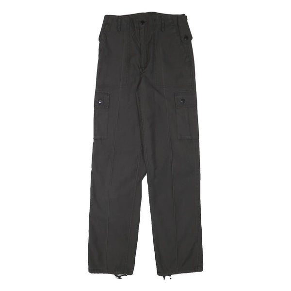 Mens Regular Fit Cotton Blend Cargo Trousers Black W27 L32 Utility Workwear