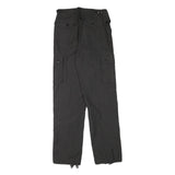 Mens Regular Fit Cotton Blend Cargo Trousers Black W27 L32 Utility Workwear